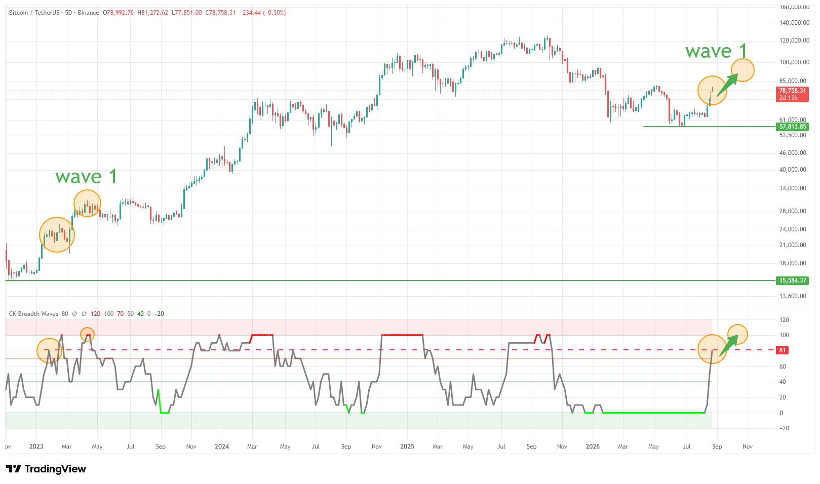 Bitcoin wave 1 repeat - crypto breadth waves opens up!